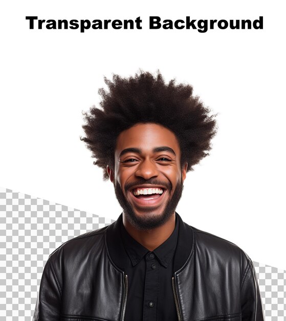 PSD eine illustration einer lächelnden person mit afro-haaren