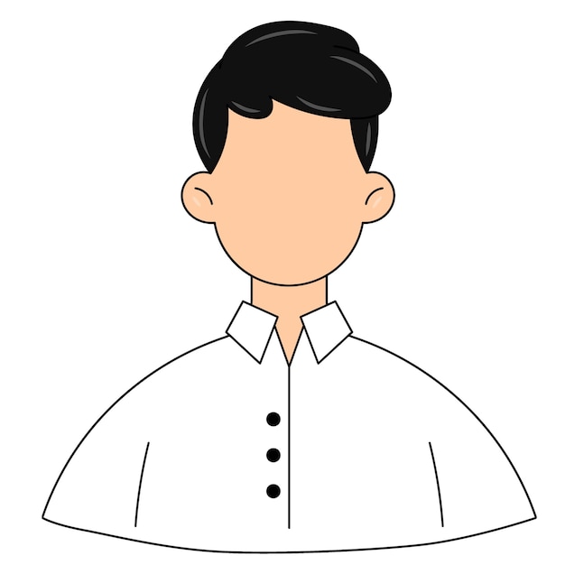 eine Karikatur eines Mannes mit einem Hemd, auf dem T-Shirt steht