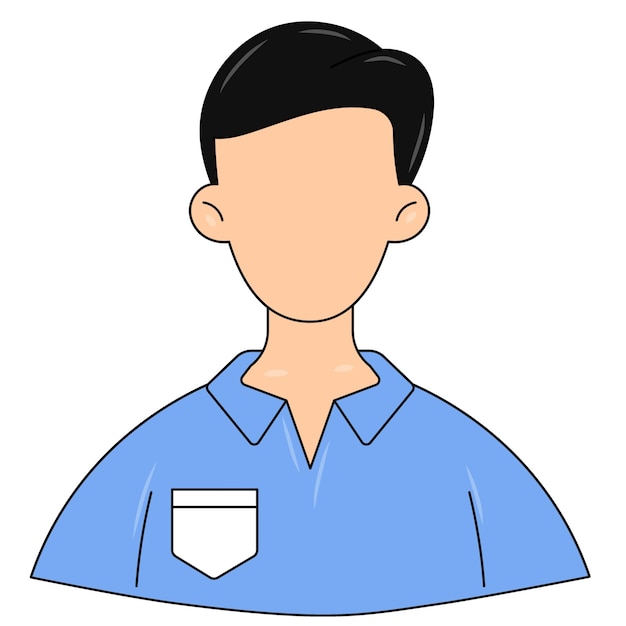eine Karikatur eines Mannes mit einem Hemd, auf dem T-Shirt steht