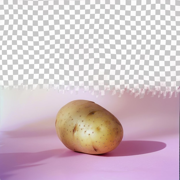 PSD eine kartoffel auf einem rosa hintergrund mit einem gezeichneten muster
