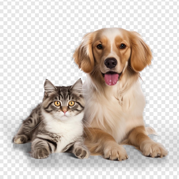 PSD eine katze und ein hund auf durchsichtigem hintergrund psd.