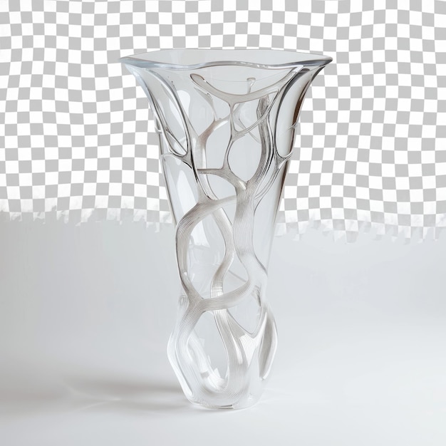 PSD eine klare vase mit blasen ist auf einem weißen tisch