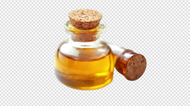 Eine kleine Flasche Olivenöl mit Kork eignet sich hervorragend zum Kochen und zur Hausdekoration
