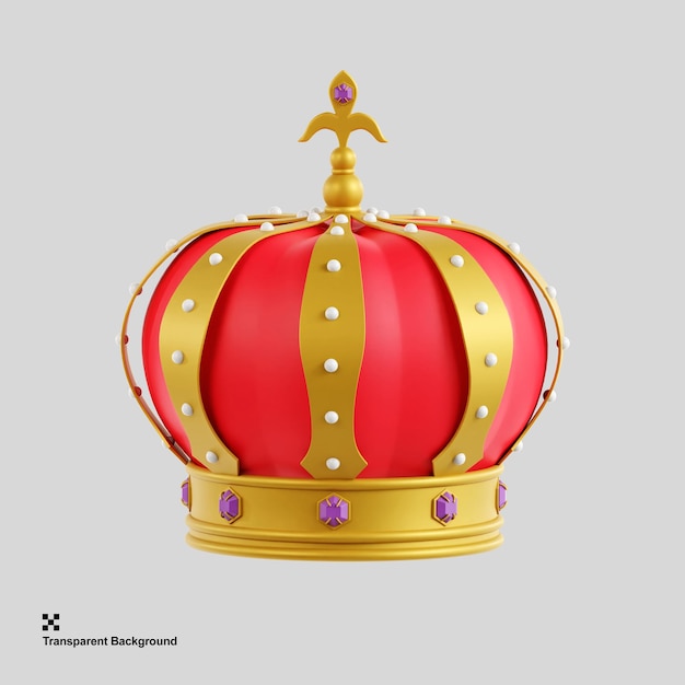 Eine königliche 3D-Illustration einer Königskrone