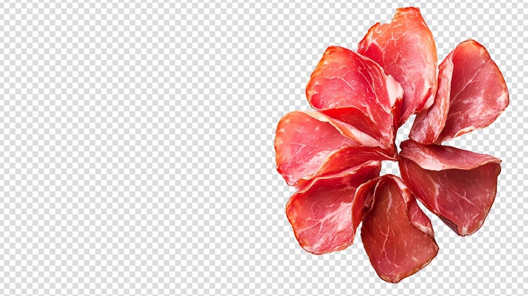 PSD eine köstliche delikatesse aus dünn geschnittenem schweineschinken