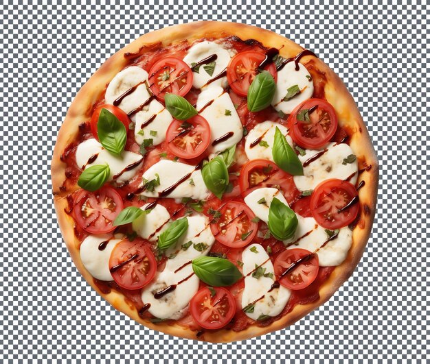 PSD eine köstliche hawaiianische caprese-pizza auf einem durchsichtigen hintergrund