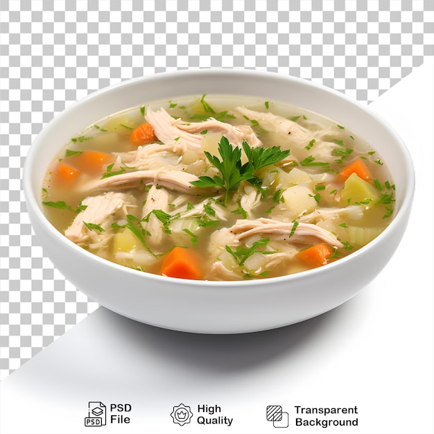 PSD eine köstliche hühnersuppe, die auf einem durchsichtigen hintergrund isoliert ist, enthält eine png-datei