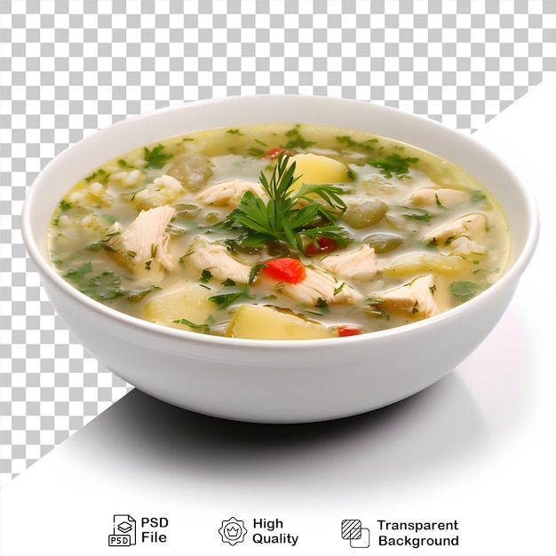 PSD eine köstliche hühnersuppe, die auf einem durchsichtigen hintergrund isoliert ist, enthält eine png-datei