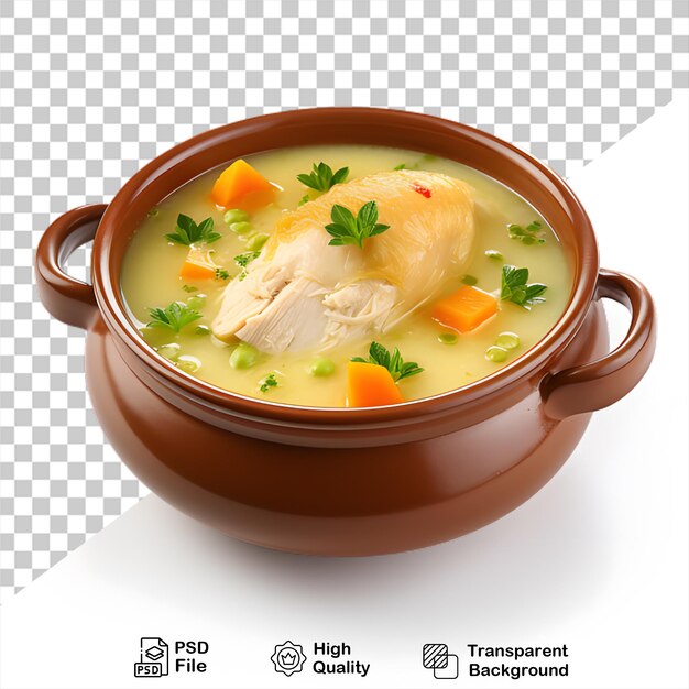 PSD eine köstliche hühnersuppe, die auf einem durchsichtigen hintergrund isoliert ist, enthält eine png-datei