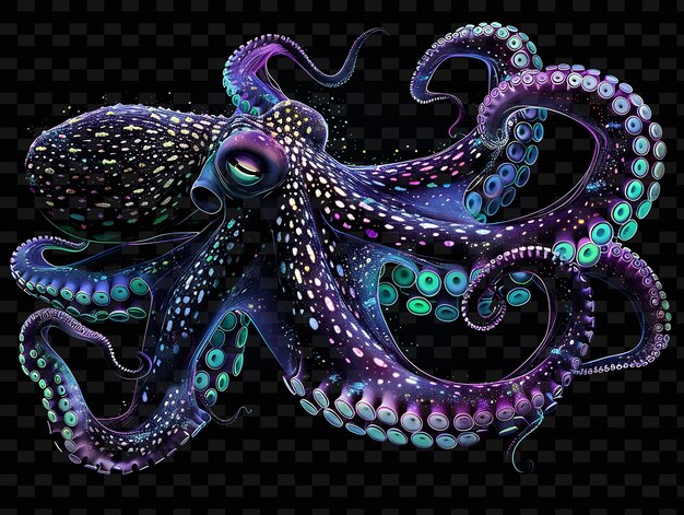 PSD eine kunstillustration eines oktopus mit dem wort oktopus darauf