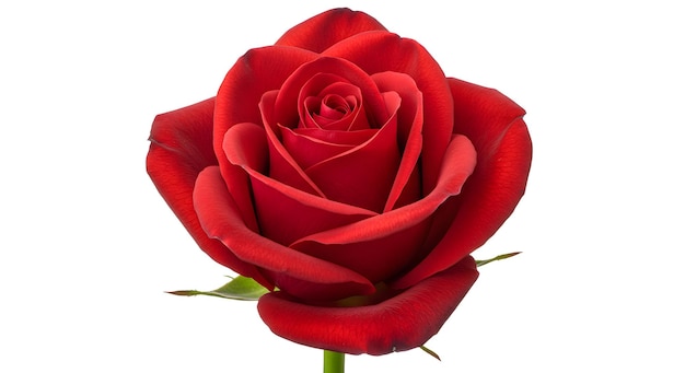 Eine leuchtende rote Rose in voller Blüte