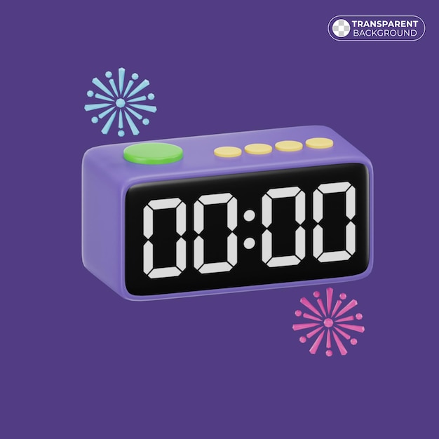 eine lila Uhr mit der Zeit ist 10 00