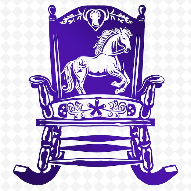 PSD eine lila und blaue krone mit einem pferd darauf