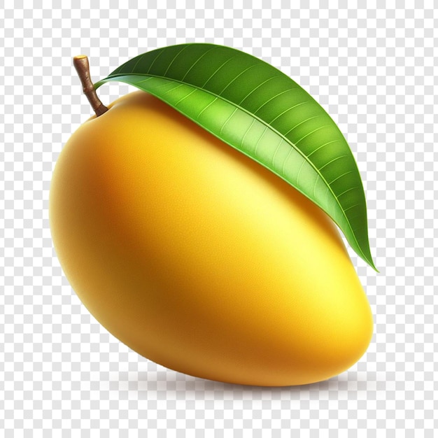 PSD eine mango mit einem grünen blatt an der seite