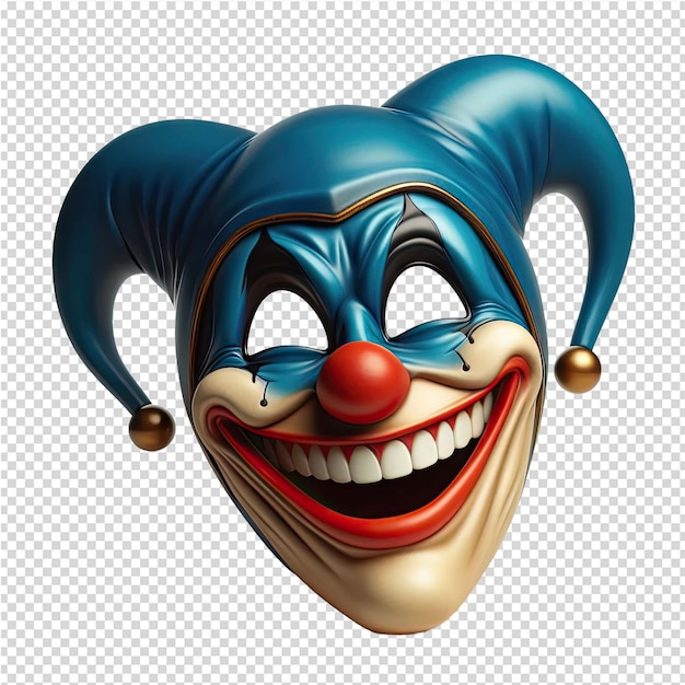 PSD eine maske mit einer blauen maske darauf, auf der steht clown