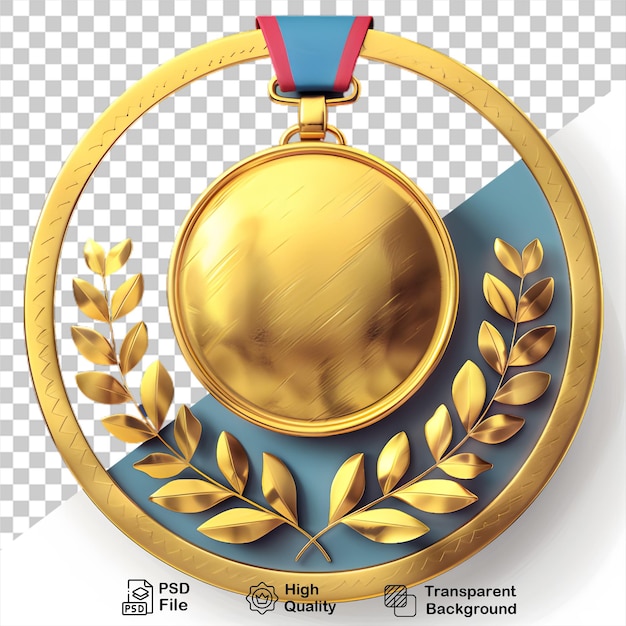 PSD eine medaille mit einem goldmedaille auf durchsichtigem hintergrund