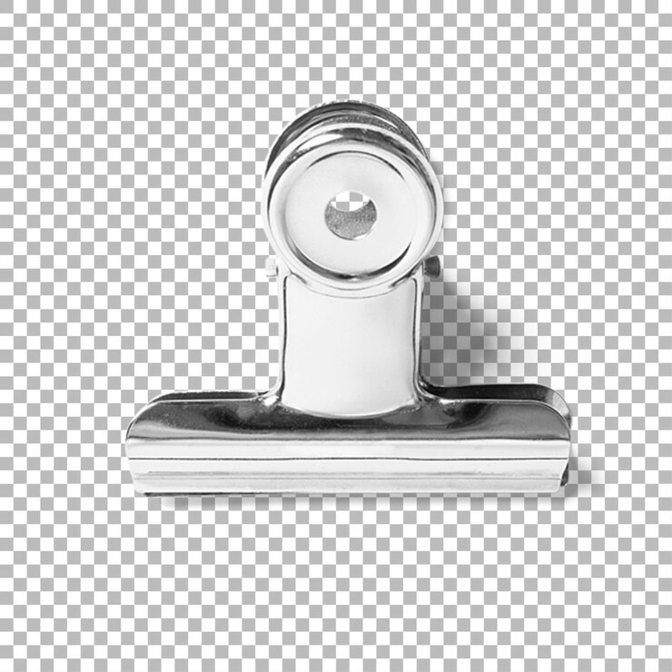 PSD eine metallische clipboard-clip, die dazu bestimmt ist, papiere festzuhalten