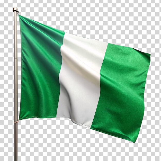 PSD eine nigerianische flagge auf transparentem hintergrund