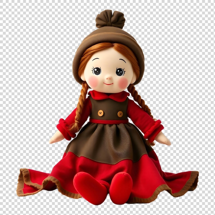 PSD eine puppe mit einem hut und einem braunen kleid mit einem braunen kleid und einem brauen kleid mit einem braunen hut