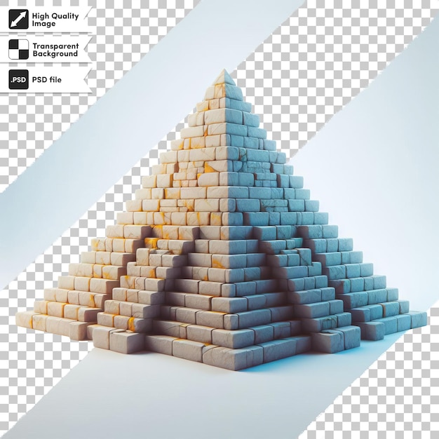 Eine pyramide aus ziegelsteinen mit dem wort pyramide darauf