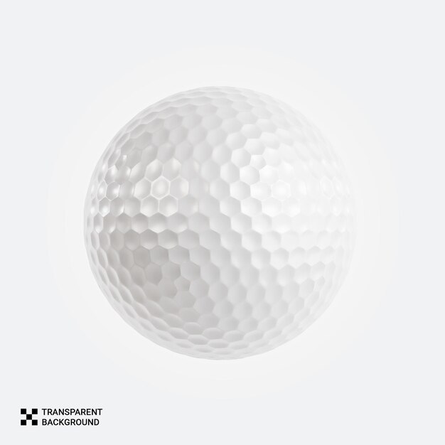 Eine realistische Nahaufnahme eines weißen Golfballs mit Grübchen