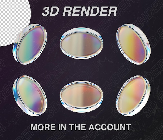 Eine Reihe von 3D-Glaslinsenformen