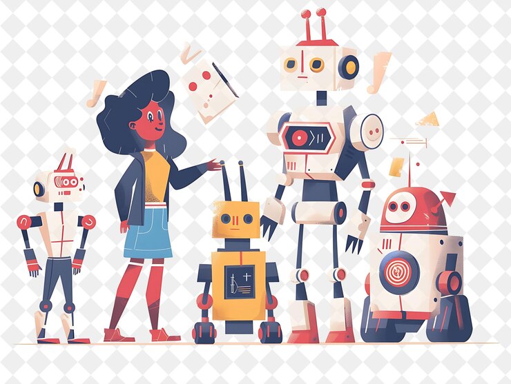 PSD eine reihe von charakteren, darunter einer der charaktere, die als roboter bezeichnet werden