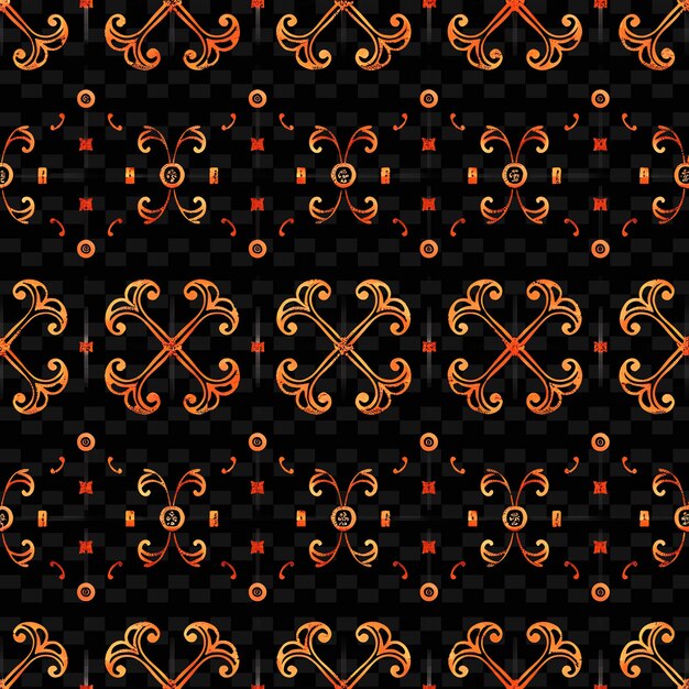 PSD eine reihe von geometrischen mustern mit orangefarbenen und schwarzen elementen