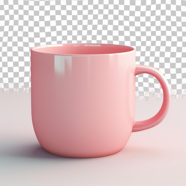 PSD eine rosa tasse mit dem wort o darauf