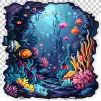 PSD eine sammlung farbenfroher korallen, die auf einem durchsichtigen hintergrund isoliert sind