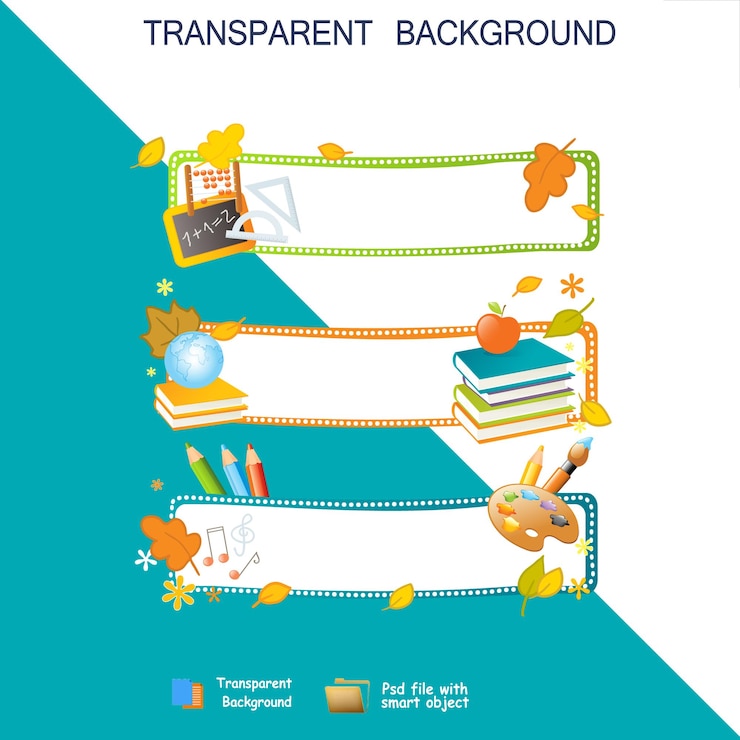 PSD eine sammlung von büchern mit den wörtern "transparencies" auf der unterseite