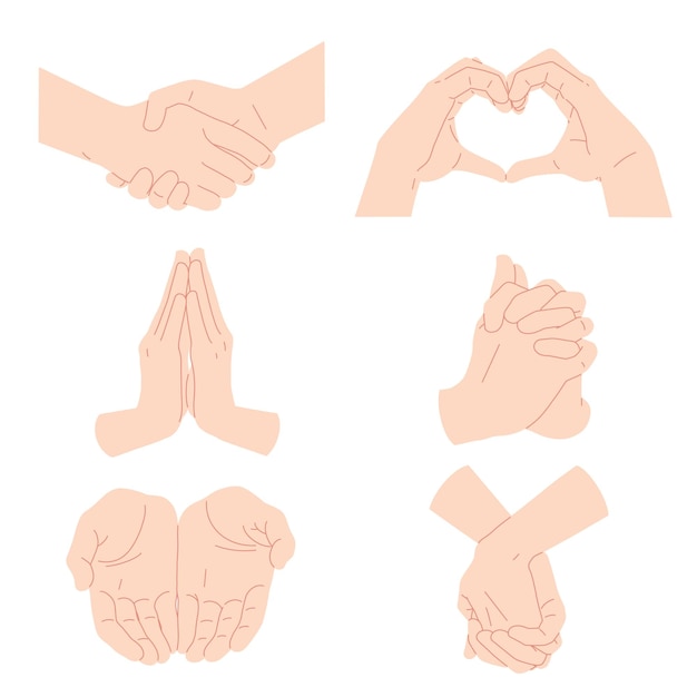 eine Sammlung von Händen, die Hand und Hand miteinander sagen