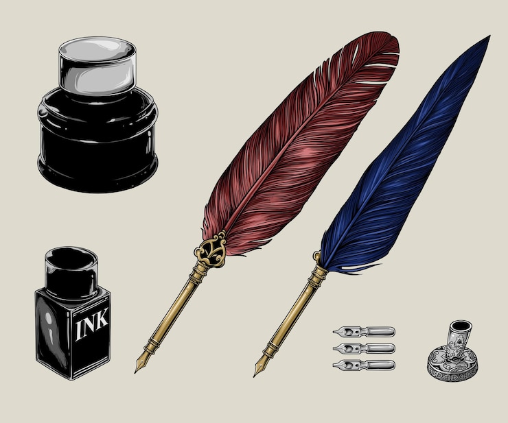 PSD eine sammlung von kosmetika und zubehör, einschließlich stift und tinte