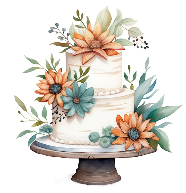 Eine Sammlung von Kuchen mit Illustrationen