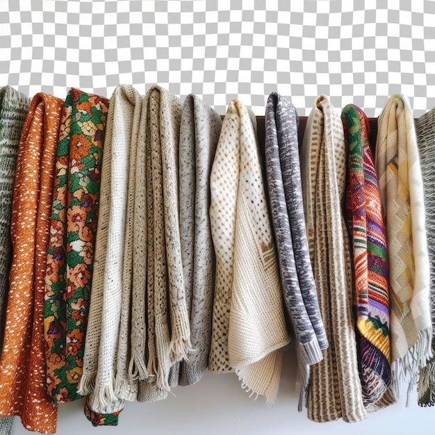 PSD eine sammlung von tüchern mit einem muster verschiedener farben und muster
