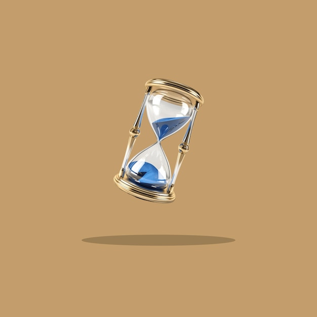 eine Sanduhr mit einem blauen Ball drin