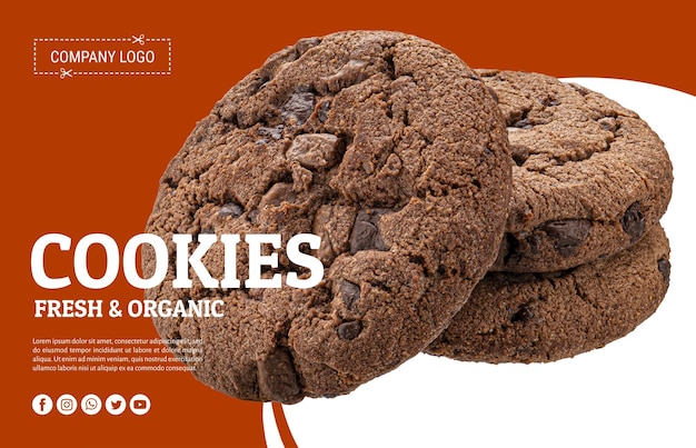 Eine Schachtel Kekse mit der Aufschrift „Cookies Bio“ auf der Oberseite.