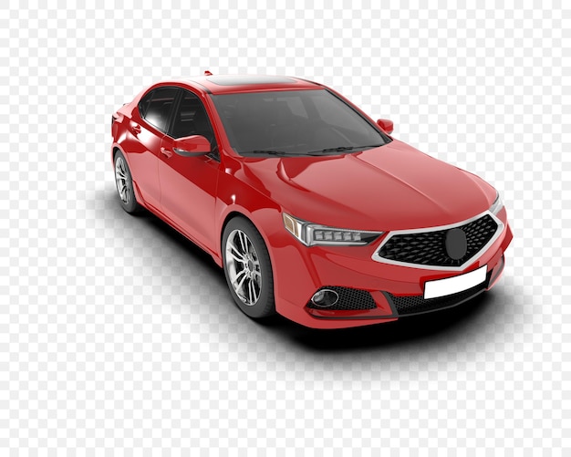 Eine schlanke rote Limousine
