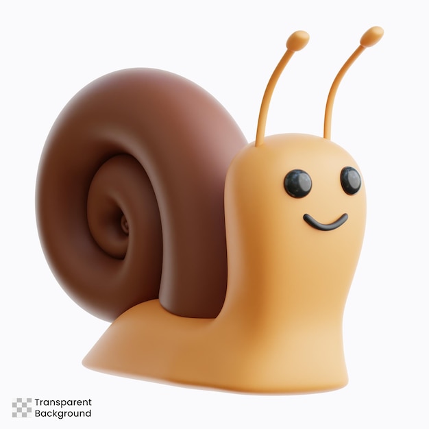eine Schnecke mit einem Gesicht auf dem Kopf und einem braunen Schwanz