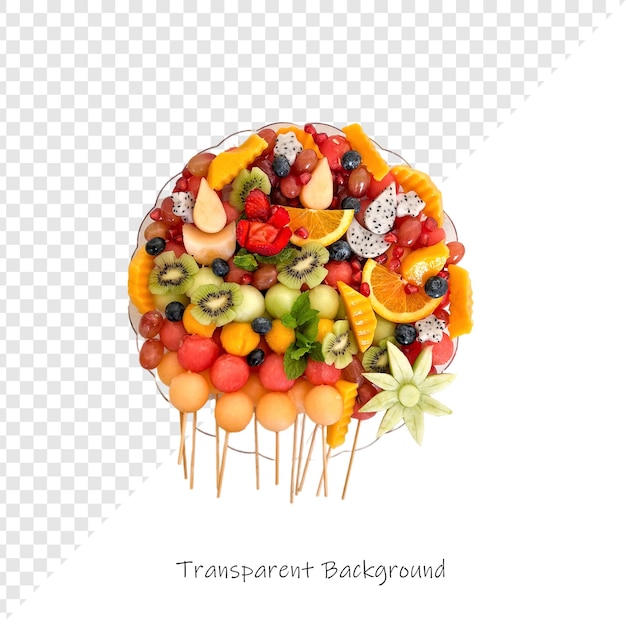 eine Schüssel mit Früchten, auf der geschrieben ist transparent