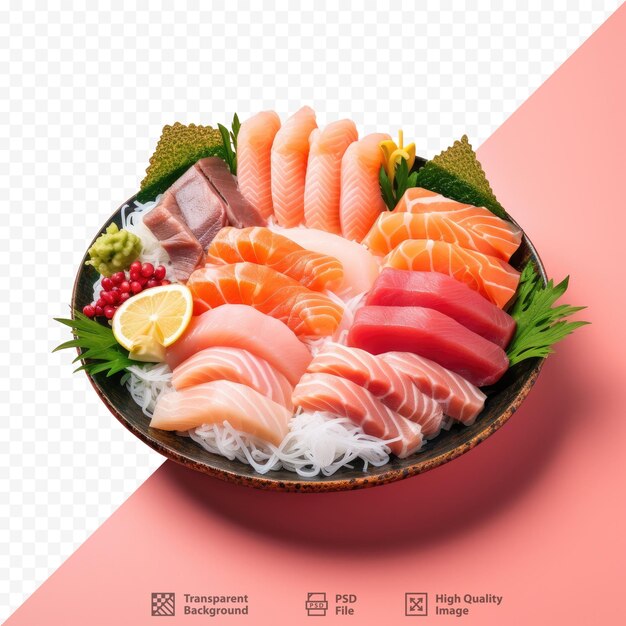 PSD eine schüssel sushi mit sushi und sushi.