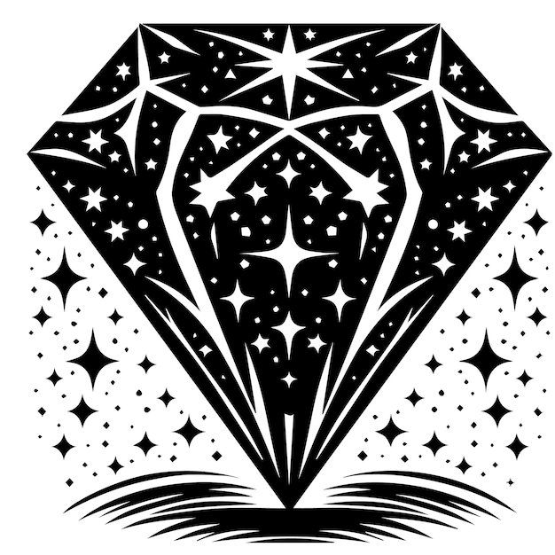 PSD eine schwarz-weiße zeichnung eines diamanten mit den worten 