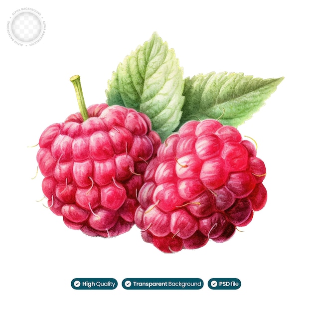 Eine skurrile Aquarell-Feier der Saftigkeit und Süße von Himbeeren