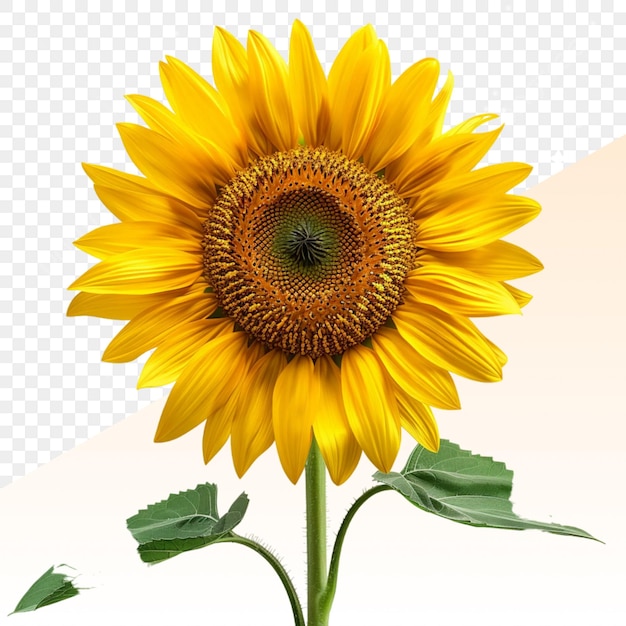 eine Sonnenblume mit einem grünen Stamm und einem Schatten