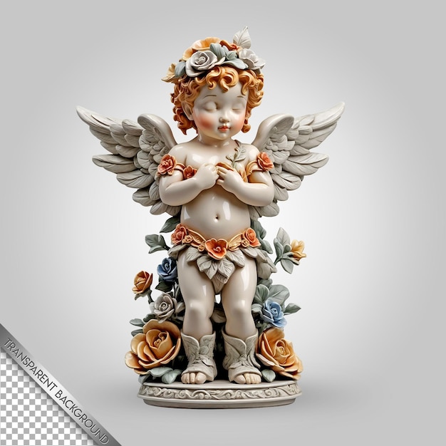 PSD eine statue eines engels mit rosen darauf