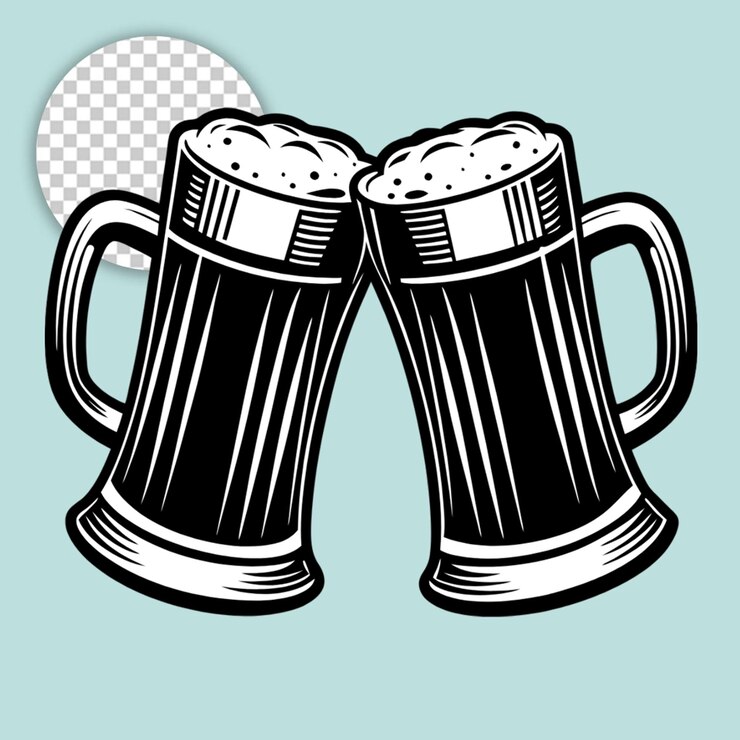 PSD eine tasse bier auf durchsichtigem hintergrund