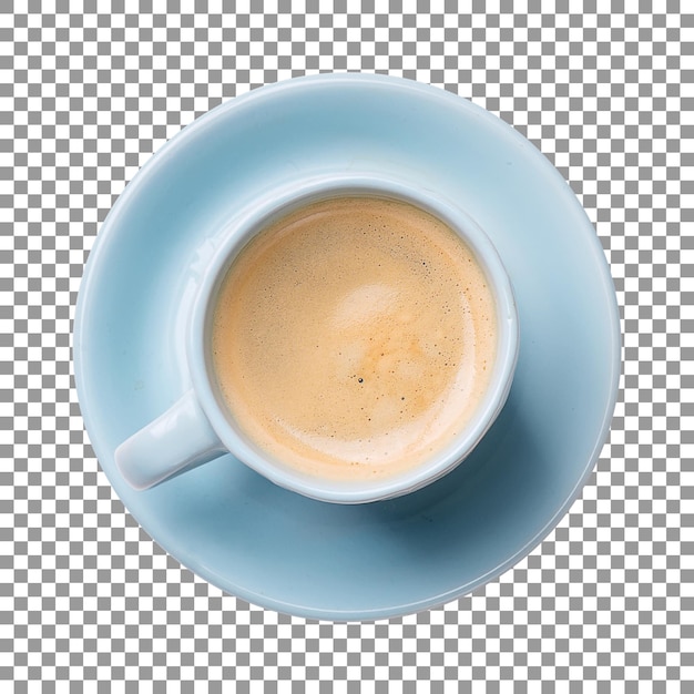 Eine Tasse Kaffee auf Platte mit transparentem Hintergrund