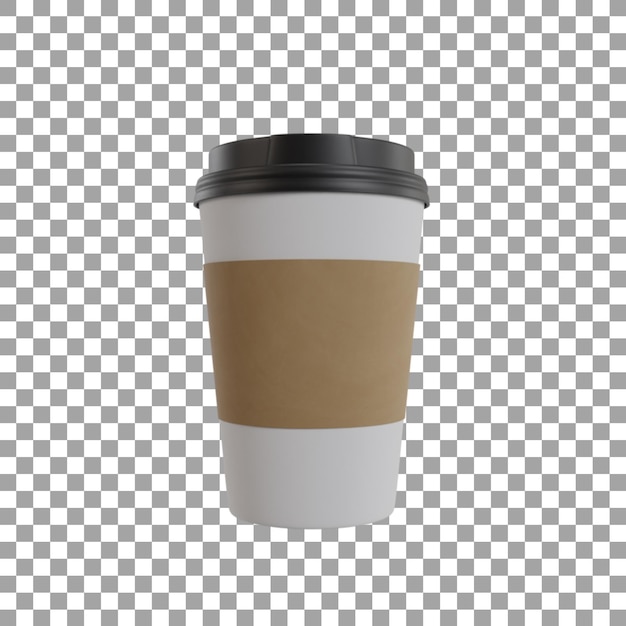PSD eine tasse kaffee mit einem deckel, auf dem kaffee steht.