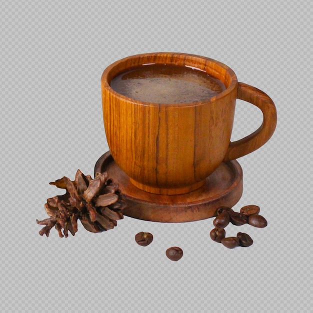 eine Tasse Kaffee mit Kaffeebohnen