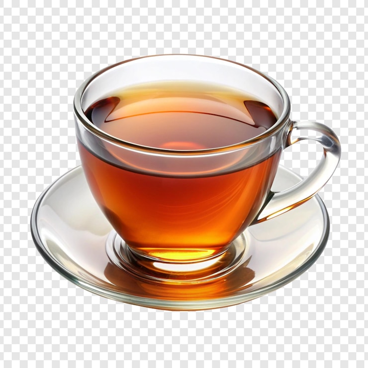 PSD eine tasse tee isoliert vor einem durchsichtigen hintergrund